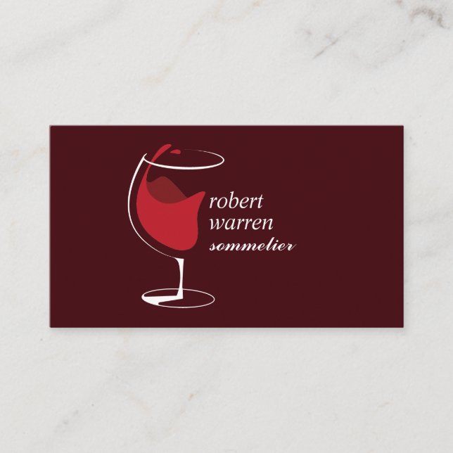 Professional  red wine glass Sommelier winemaker Business Card (Front)