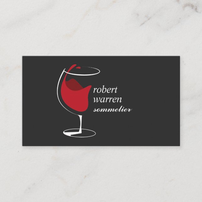 Professional  red wine glass Sommelier winemaker Business Card (Front)