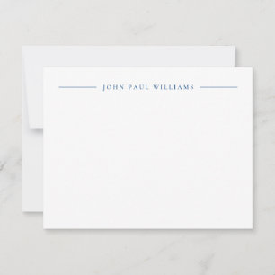 Professional Refined Modern Centre Name Navy Blue Card