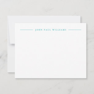 Professional Refined Modern Centre Name Teal Green Card