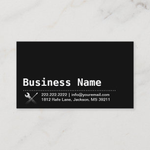 Professional Repair Handyman Plain Black Business Card