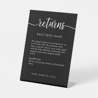 Professional Retail Store Return Policy Pedestal Sign