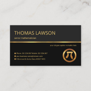 Professional Retro Gold Line Grey Shade Tutor Business Card