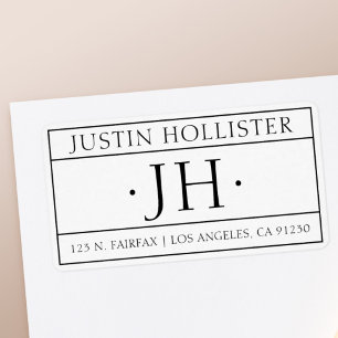 Professional Return Address Label White & Black