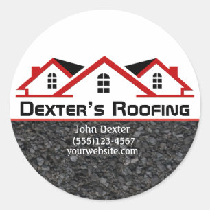 Professional Roofing Company Construction Business Classic Round Sticker