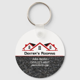 Professional Roofing Company Construction Business Key Ring