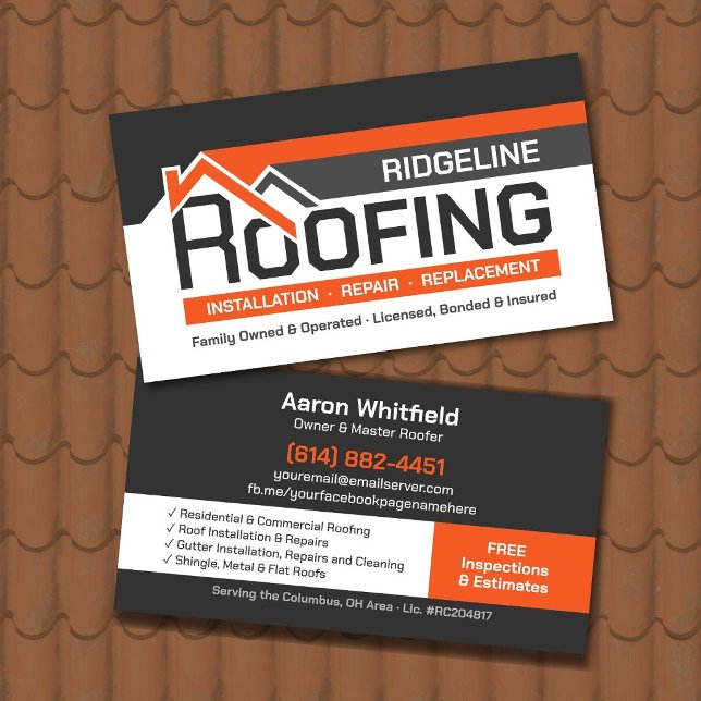 Professional Roofing Contractor - Roofer Business Card (Creator Uploaded)