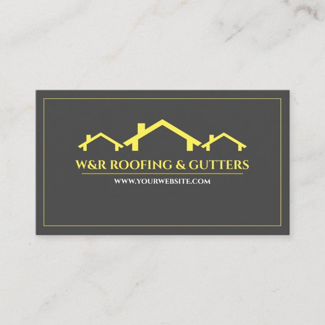 Professional Roofing & Gutters Business Card (Front)