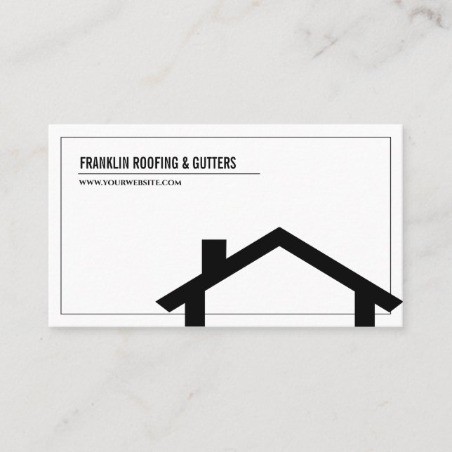 Professional Roofing & Gutters Business Card (Front)