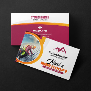 Professional Roofing Repairs Installation Service Business Card