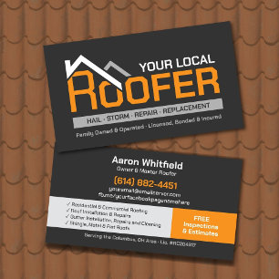 Professional Roofing Services - Roofer Business Card