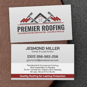 Professional Roofing Services - Roofer Business Card