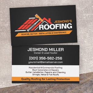 Professional Roofing Services - Roofer Business Card