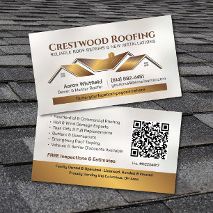 Professional Roofing Solutions Contractor Services Business Card