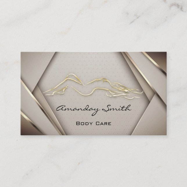 Professional Rose Body Care Logo SPA Wellness  Business Card (Front)