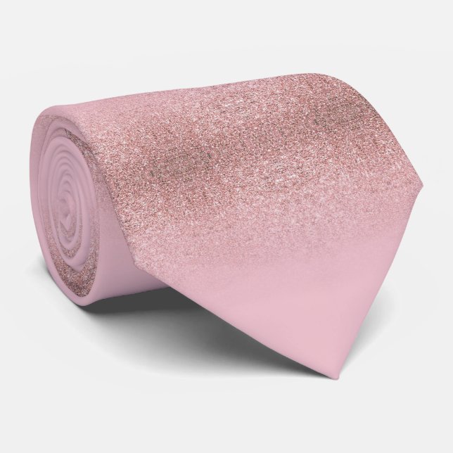Professional Rose Gold Glitter Elegant Modern Tie (Rolled)