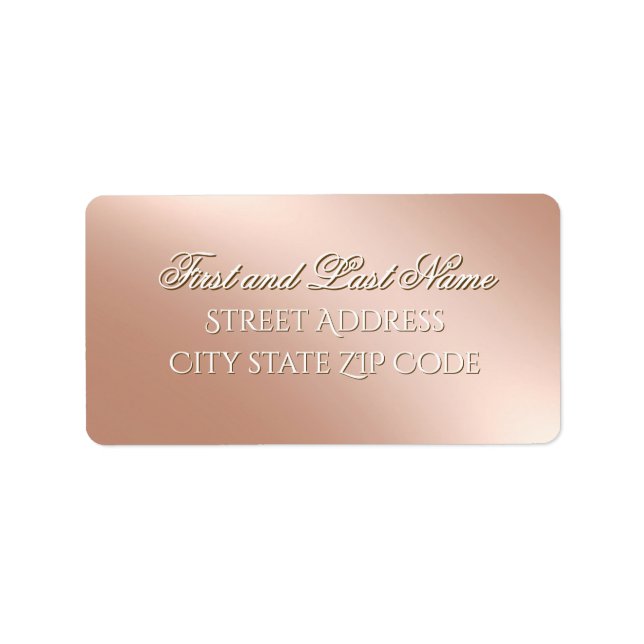 Professional Rose Gold Return Address Label (Front)