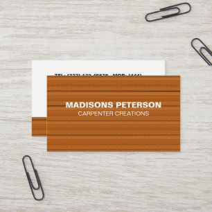 professional rustic Wooden Carpentry Construction  Business Card