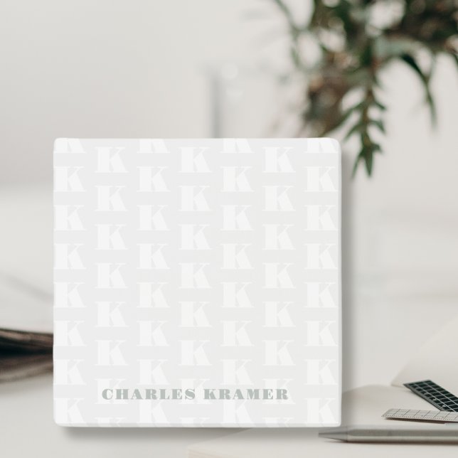 Professional Sage Green Monogram Initial Letter  Post-it Notes (Creator Uploaded)