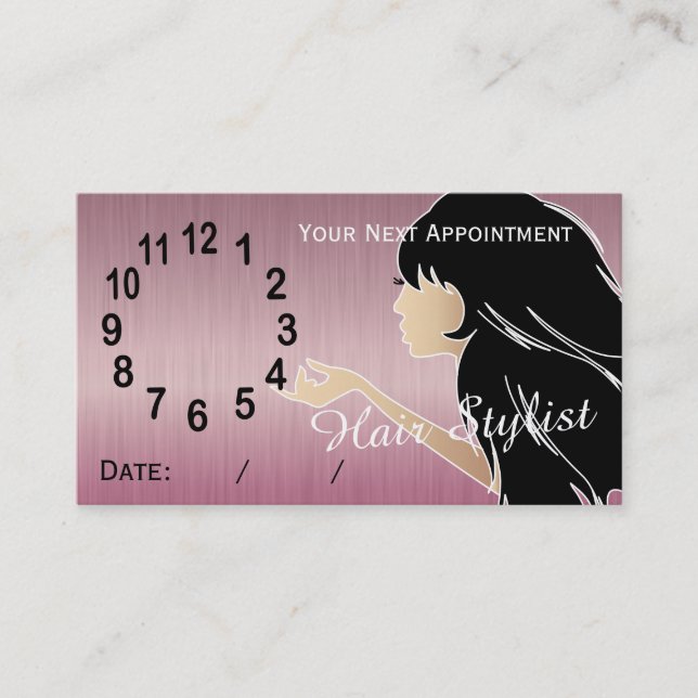 Professional Salon Hair Stylist Appointment Cards (Front)