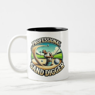 Professional Sand Digger – Golf Humor Two-Tone Coffee Mug