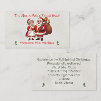 Professional Santa Business Card Big Mr&Mrs Claus