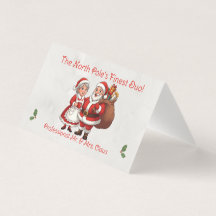 Professional Santa Business Card Tent Mr&Mrs Claus