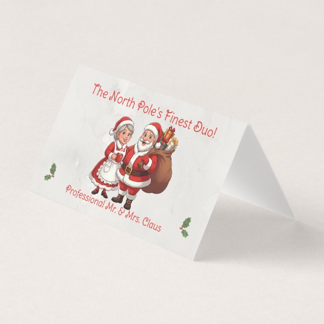 Professional Santa Business Card Tent Mr&Mrs Claus (Front)