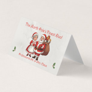 Professional Santa Business Card Tent Mr&Mrs Claus