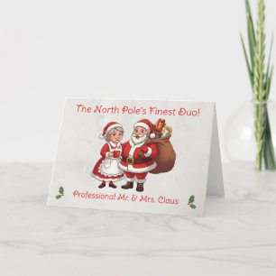 Professional Santa Business Card Thank Mrs Claus