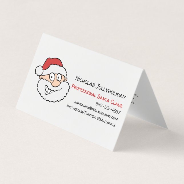 Professional Santa Claus Funny Informal Cartoon Business Card (Front)