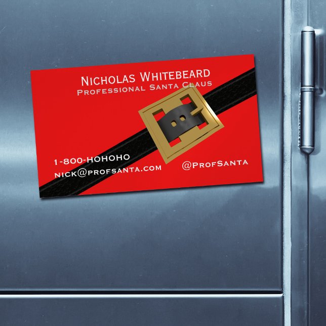 Professional Santa Claus Magnetic Business Cards (Perfect magnetic business cards for Professional Santas. Just add your contact details 🎄)