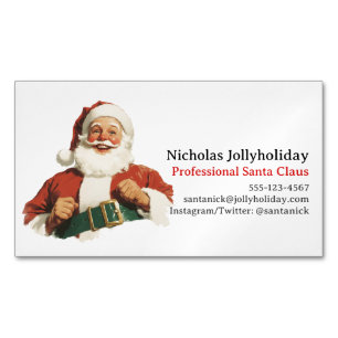 Professional Santa Claus Retro Vintage Informal Magnetic Business Card