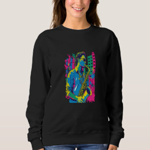 Professional Saxophone Musician Retro Pop Saxophon Sweatshirt