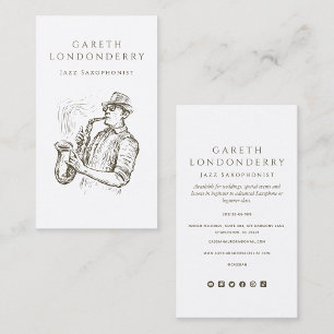 Professional Saxophonist & Saxophone Music Teacher Business Card
