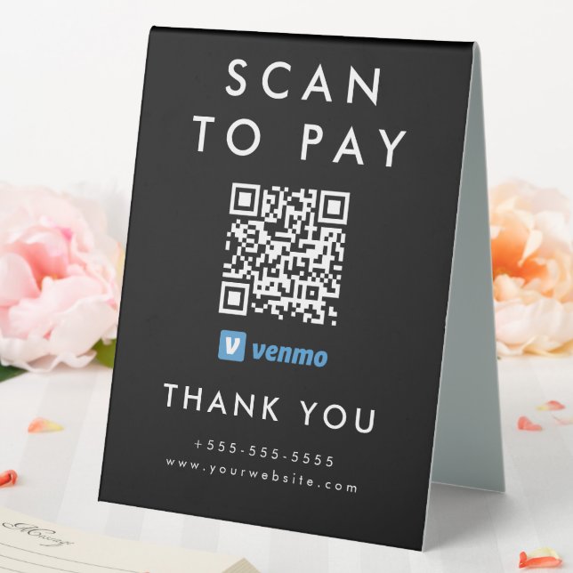 Professional Scan to Pay Venmo QR Code Black (In SItu (Wedding))