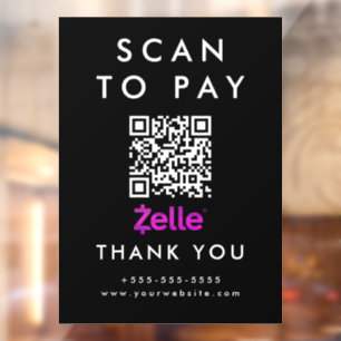 Professional Scan to Pay Zelle QR Code Black