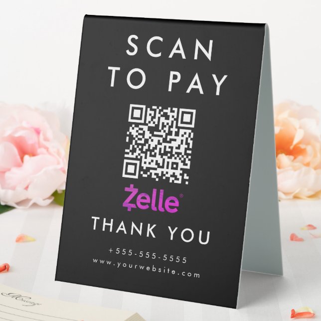 Professional Scan to Pay Zelle QR Code Black (In SItu (Wedding))