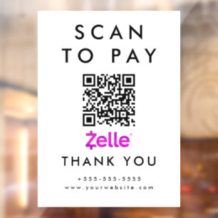Professional Scan to Pay Zelle QR Code White