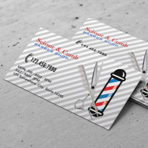 Professional Scissor & Comb Barber Shop Business Card
