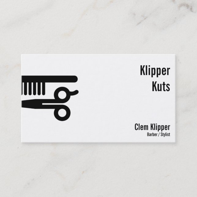 Professional Scissors and Comb Illustration Business Card (Front)