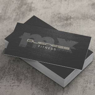 Professional Scratched Dark Monogram Fitness Business Card