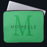 Professional Sea Green Monogram Your Name Laptop Sleeve<br><div class="desc">An attractive,  eye-catching yet extremely simple design. I'm sure this is exactly what you're looking for.</div>