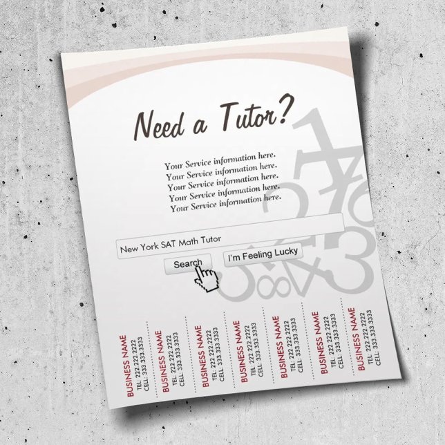 Professional Search Bar Math Tutor Flyers (Creator Uploaded)