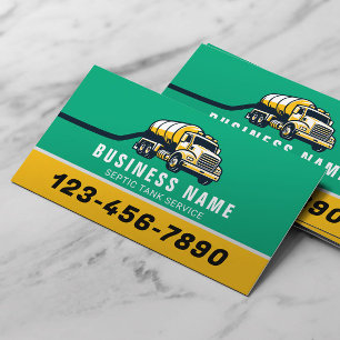 Professional Septic Tank Pumping Service Green Business Card