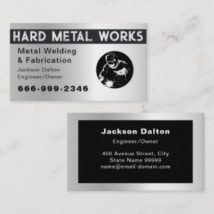 Professional Shiny Black Welding Metal Fabricator  Business Card