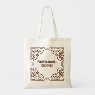 Professional Shopper Brown Tribal Celtic Knot  Tote Bag