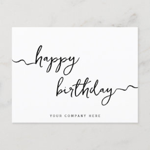 Professional Signature Script Birthday Business Postcard