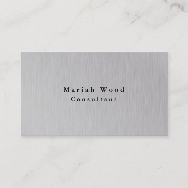Professional Silver Grey Modern Creative Business Card (Front)