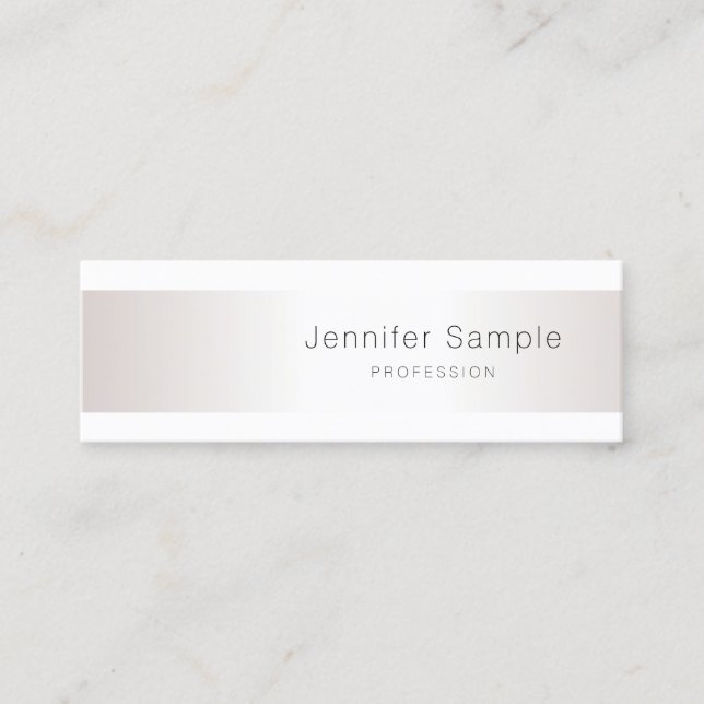 Professional Silver Look Modern Sleek Design Mini Business Card (Front)